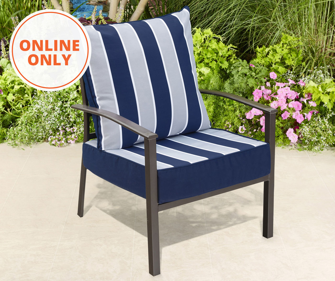 Navy deep outlet seat outdoor cushions